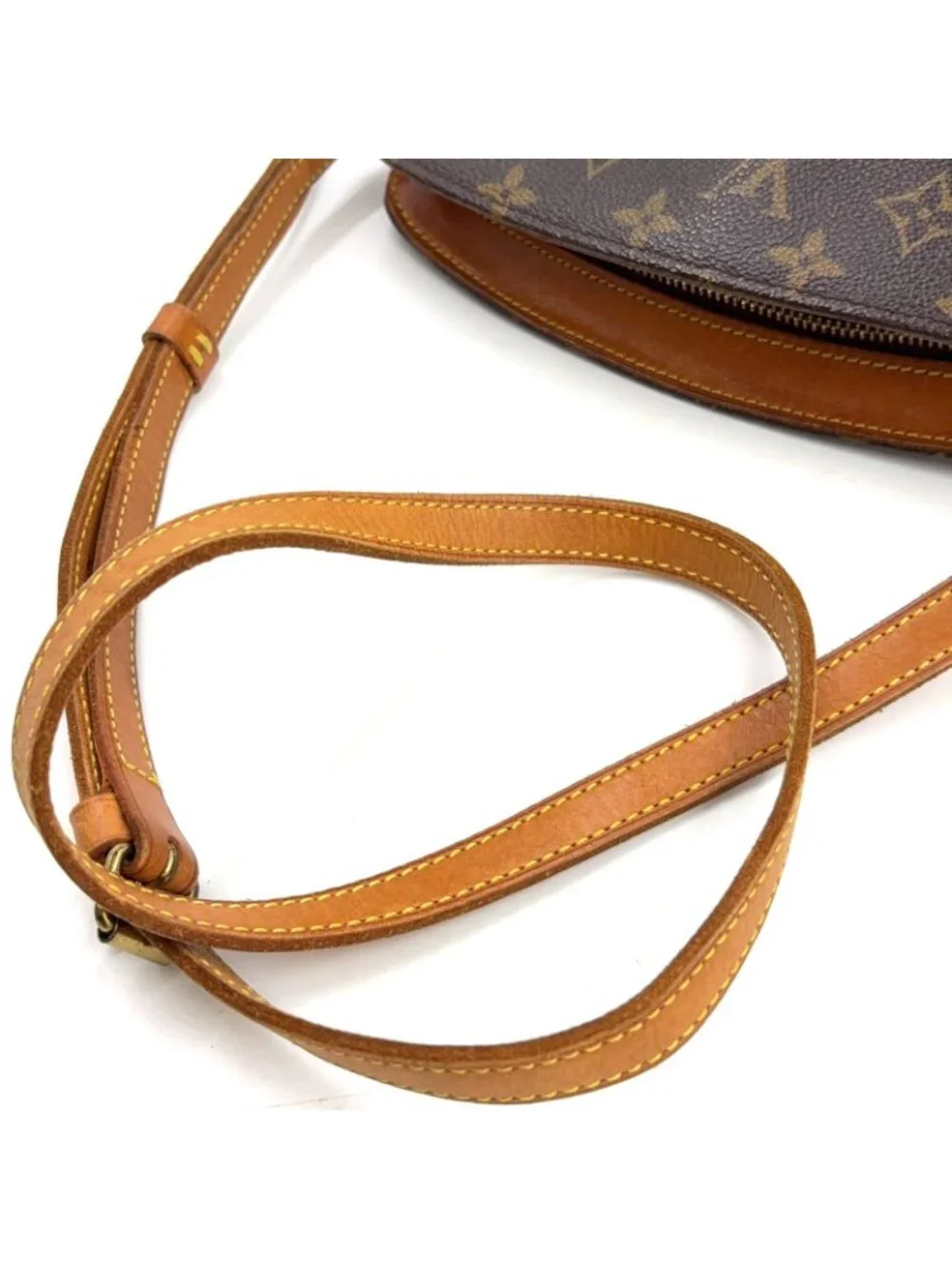 Louis Vuitton Drew Monogram Leather Brown Light Shoulder Bag Gold